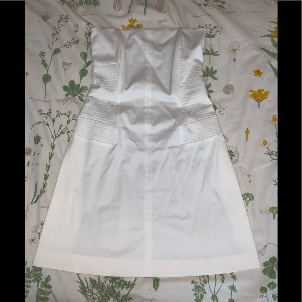 Tahari white strapless dress